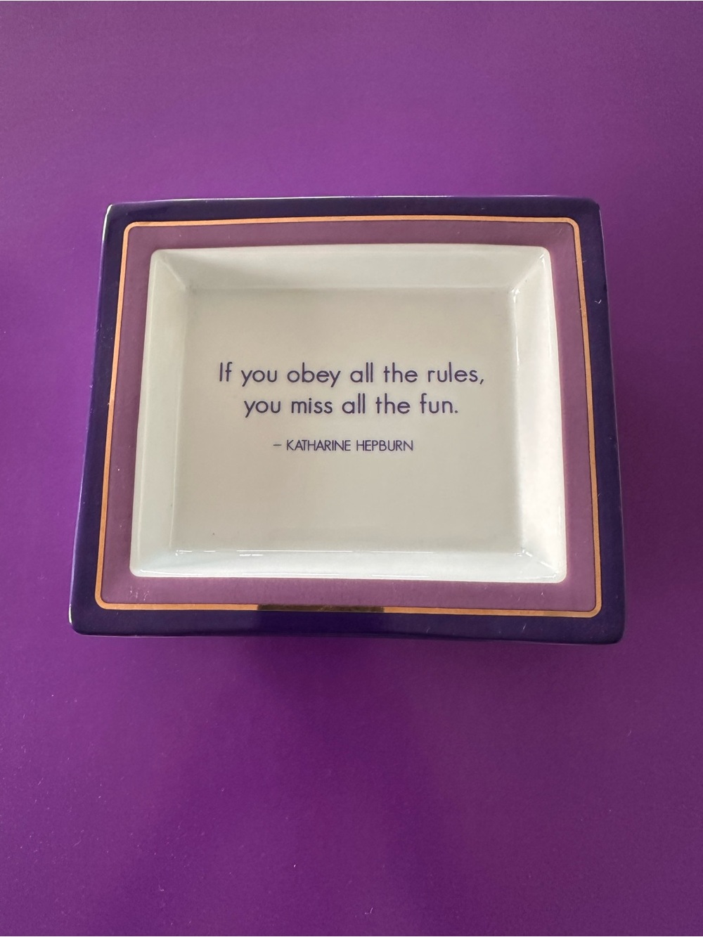 TWO’S COMPANY - Katherine Hepburn Quote Decorative Trinket Dish
